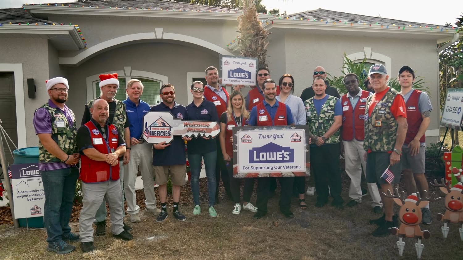 After 280 days of life on the road in the Van of Valor, the gift of permanence, provided by Building Homes for Heroes with support from Lowe's, Chase, JPMorgan, and the local North Port Police and Fire Departments, has transformed their world.